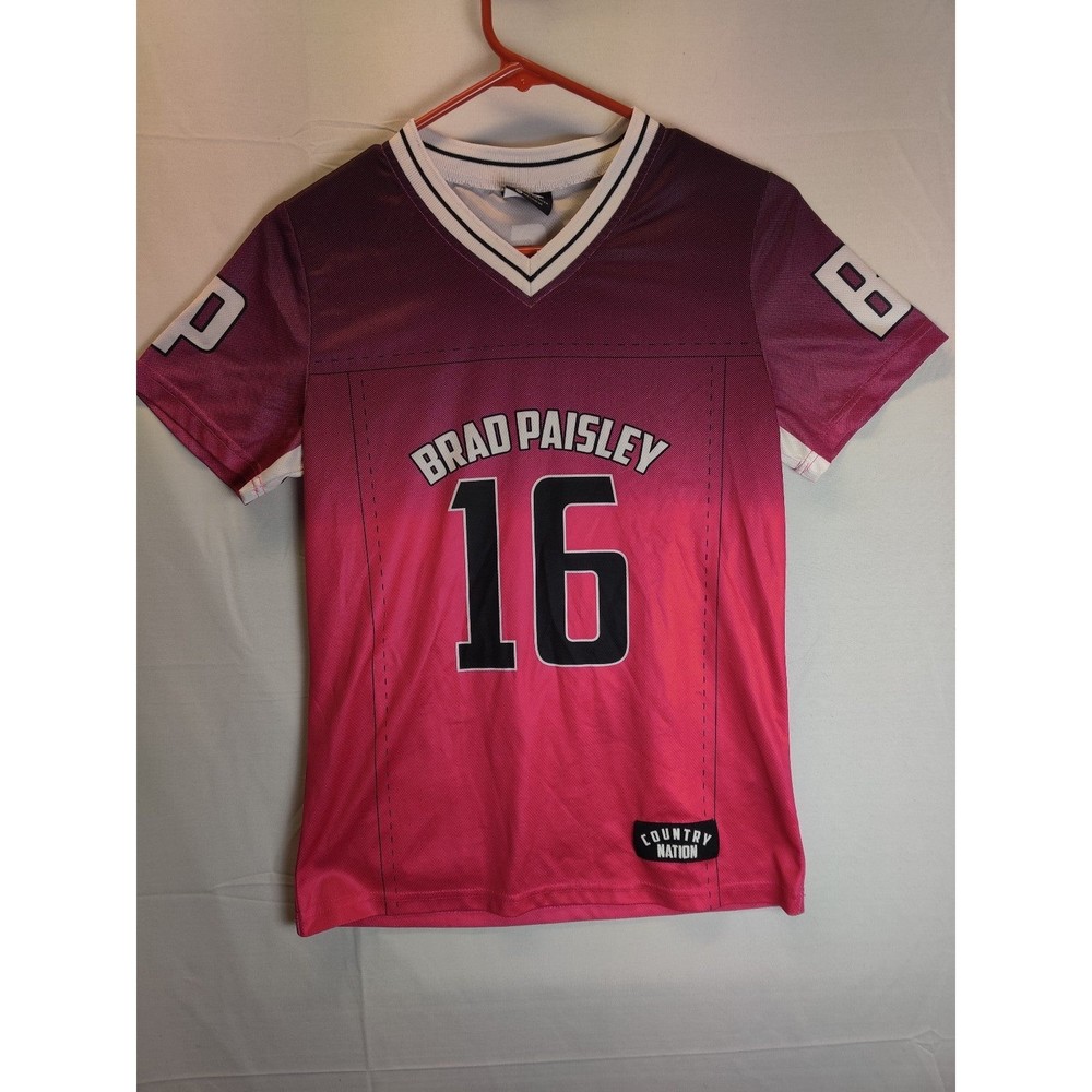 Brad Paisley Concert Jersey Shirt Pink Country Nation 2016 Tour Women Juniors S